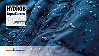 HYDROB AquaBarrier è un'innovativa impregnazione priva di fluoro e PFAS che protegge in modo affidabile i tessuti dall'acqua e dalle sostanze chimiche acquose.